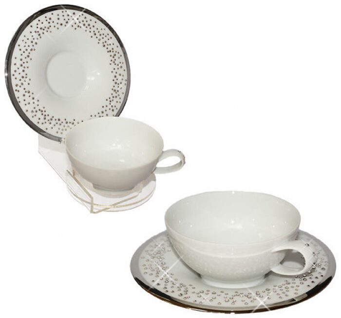 Wedding tea set for 4 persons, white