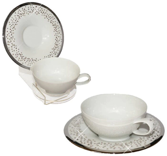Wedding tea set for 4 persons, white