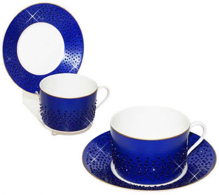 Cobalt breakfast tea set for 6 persons