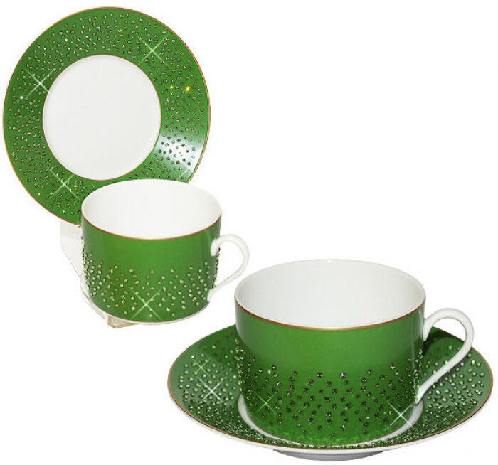 Tea set for breakfast "Emerald" for 6 persons