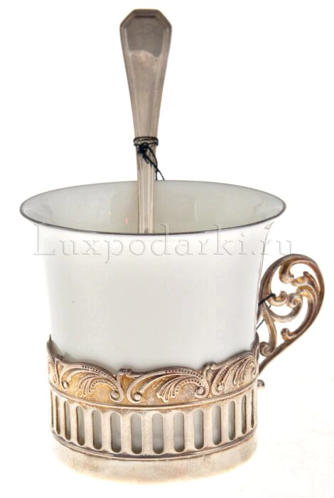 Silver coffee cup "Bohemian" with a spoon