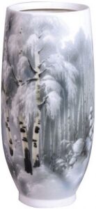 Porcelain vase "Karelia" with a pattern of "Winter birches"
