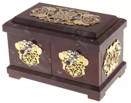 Шкатулка из яшмы с серебром, Златоуст