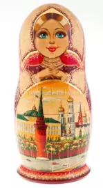 Матрёшка на 15 мест "Московский Кремль" 33 см