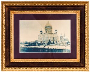 Картина на сусальном золоте "Москва. Храм Христа Спасителя"
