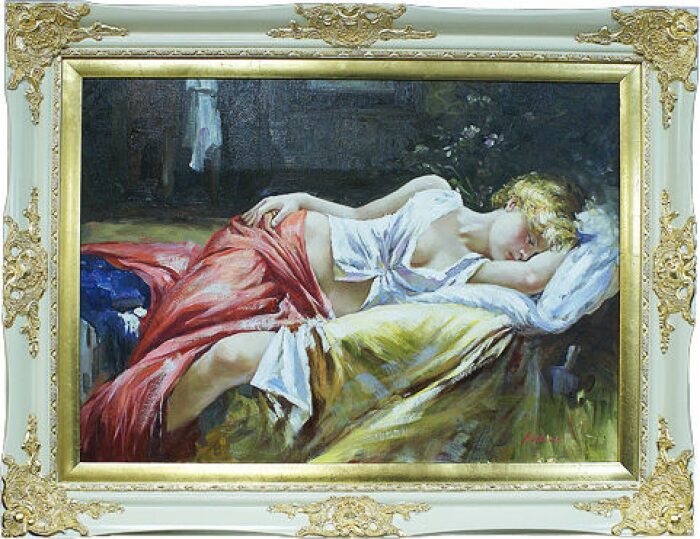 Painting "Sleeping Girl", color: ivory