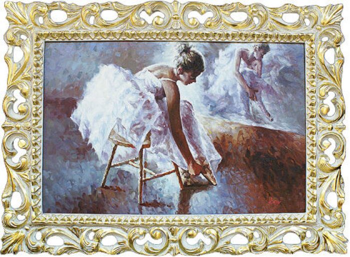 The painting "Ballerina on a chair by the mirror"