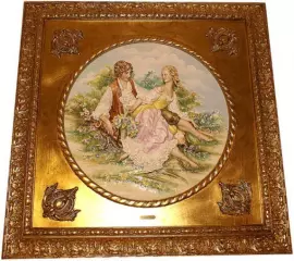 Барельеф "На лугу" квадратный