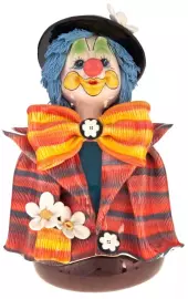 Скульптура-бюст "Клоун в котелке с цветком"