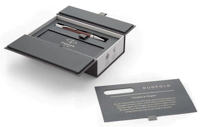 Ballpoint pen "Duofold" Prestige Metal Burgundy Chevron CT M