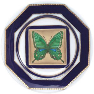 Decorative plate "Flat" with "Butterfly 5" pattern