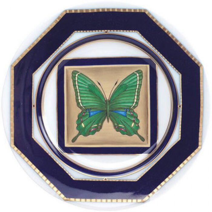 Decorative plate "Flat" with "Butterfly 5" pattern