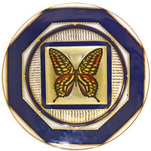 Decorative plate "Flat" with "Butterfly 10" pattern