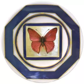 Декоративная тарелка "Плоская" с рисунком "Бабочки 13"