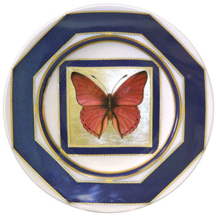 Decorative plate "Flat" with a pattern of "Butterflies 13"