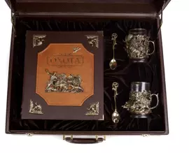 A set of cup holders "Boar-Elk" and a book "Hunting"