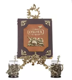A set of cup holders "Boar-Elk" and a book "Hunting"