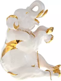 Статуэтка "Сидящий слон" большая, цвет: сл.кости