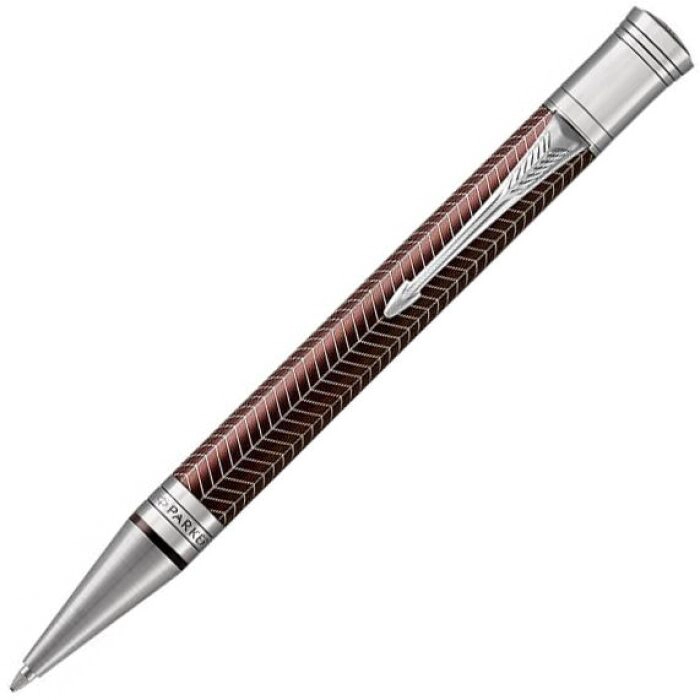 Ballpoint pen "Duofold" Prestige Metal Burgundy Chevron CT M