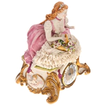 Table clock "Lady with flowers"