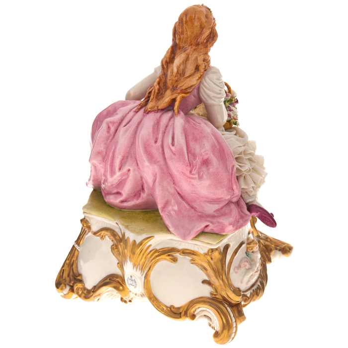 Table clock "Lady with flowers"