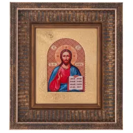 Икона "Иисус Христос" с художественным багетом, Златоуст