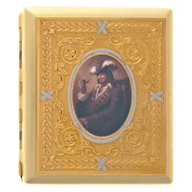 Портсигар "Корсар" с позолоченной накладкой, Златоуст