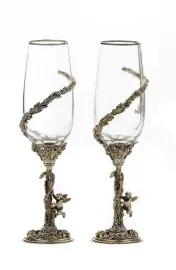 Набор бокалов для шампанского "Ангел" с подарочной книгой "Вино и еда" Набор бокалов для шампанского "Ангел" с подарочной книгой "Вино и еда"