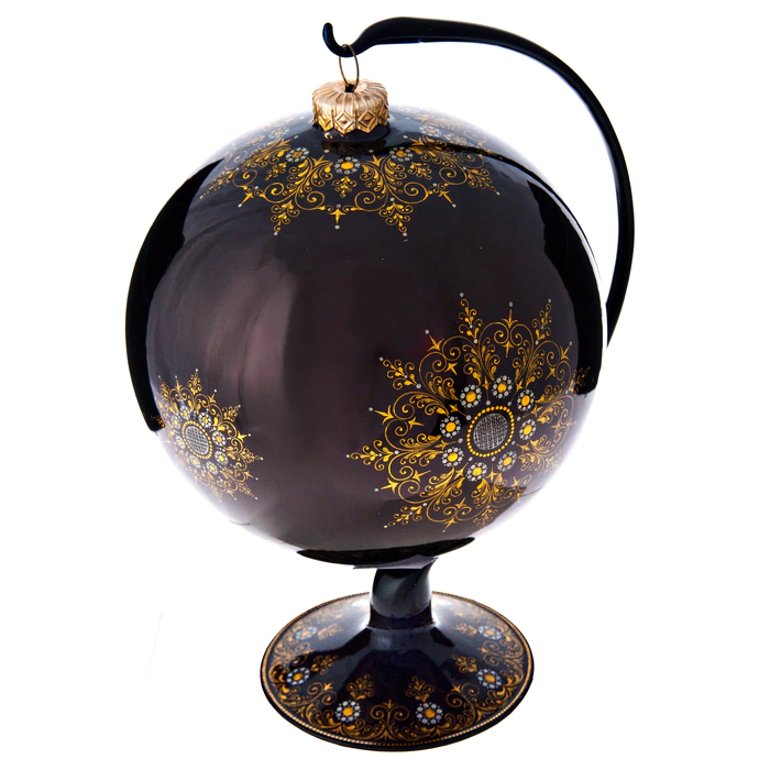 Christmas ball Palekh "Bentley" on a stand
