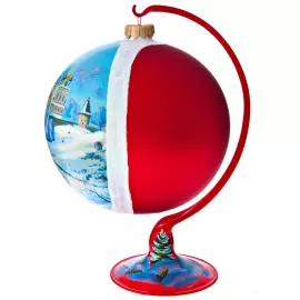 Ёлочный шар "Морозная речка" на подставке