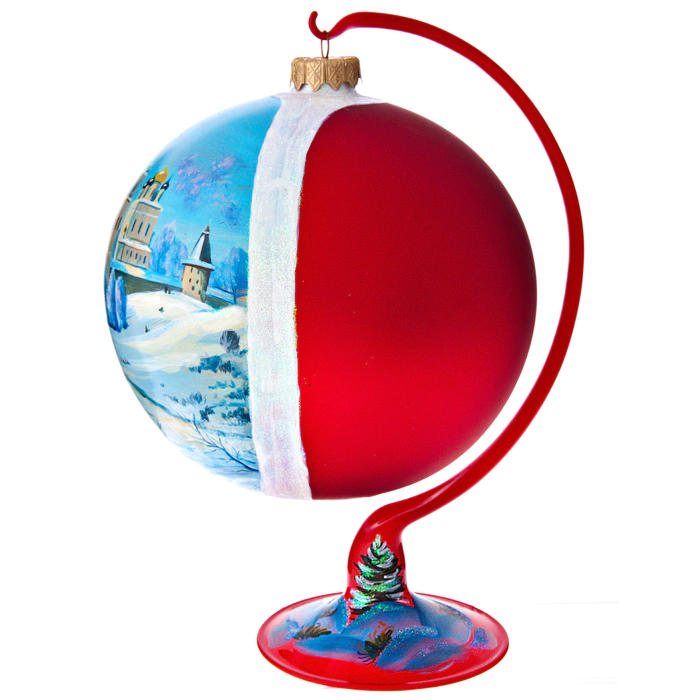 Christmas tree ball "Frosty River" on a stand