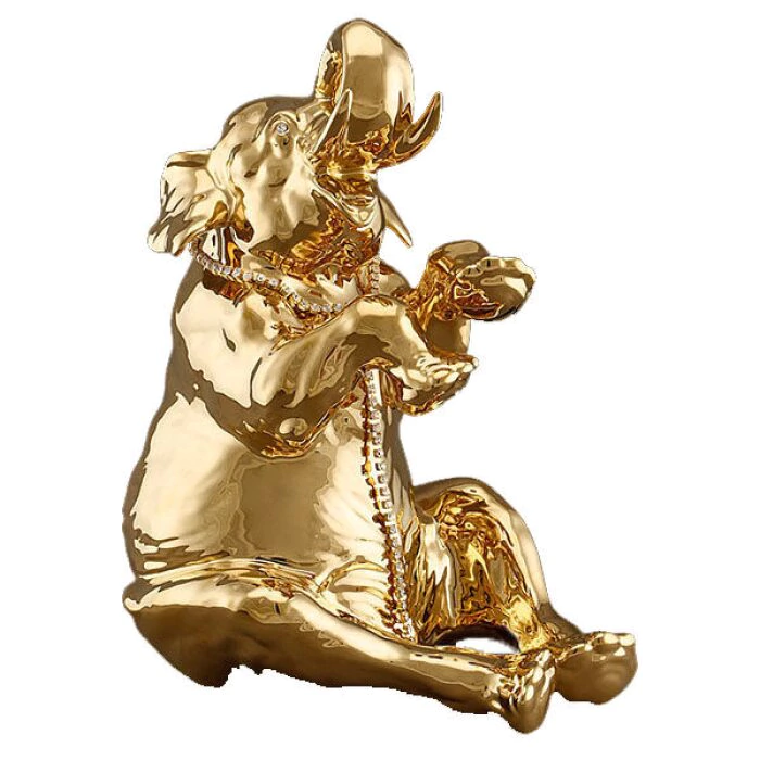 The statuette "Sitting Elephant" is large, color: gold