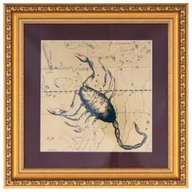 Картина на сусальном золоте "Знак зодиака Скорпион"