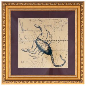 Painting on gold leaf "Zodiac sign Scorpio"