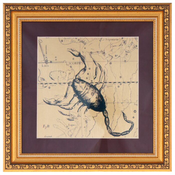 Painting on gold leaf "Zodiac sign Scorpio"