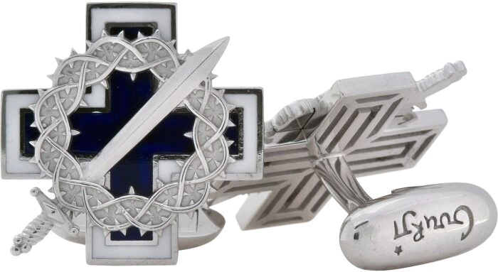 Ice and Flame cufflinks (blue)