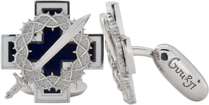 Ice and Flame cufflinks (blue)