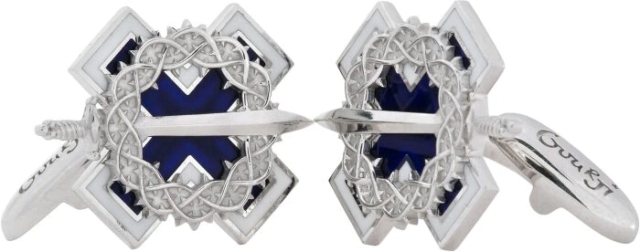 Ice and Flame cufflinks (blue)