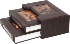 Leather-bound books "Thoughts, aphorisms and jokes of famous men. Thoughts, aphorisms and jokes of famous women." (2 volumes, in a case)