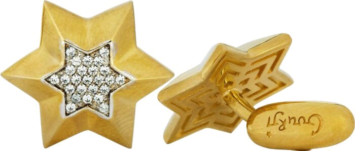 Cuff links "Negev star" (gilt)