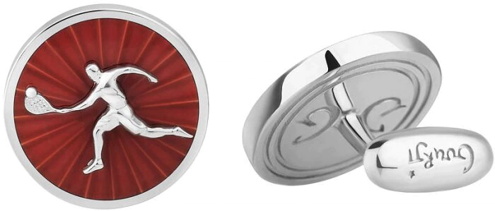 Tennis Player cufflinks (red)