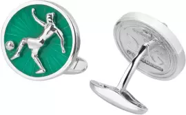 Запонки "Футболист" зеленые