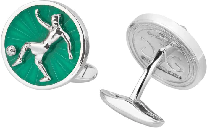 Football Player cufflinks (green)