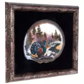 Картина на агате "Глухариный ток"