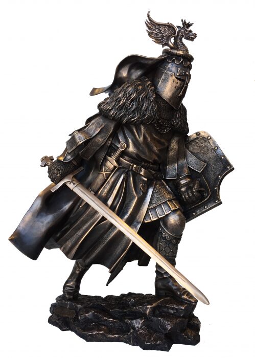 The author's bronze sculpture "Knight in Battle"