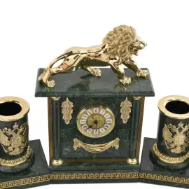 Настольный набор руководителя из мрамора "Лев"