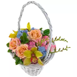Букет керамический в корзинке "Праздничный"