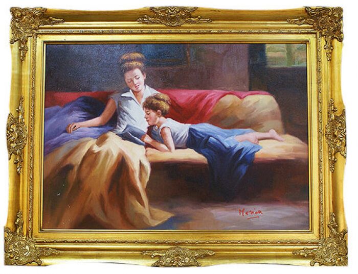 The painting "Mother and daughter reading"