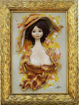 Rectangular painting "Lady in a hat"