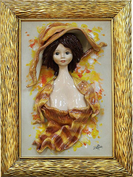 Rectangular painting "Lady in a hat"